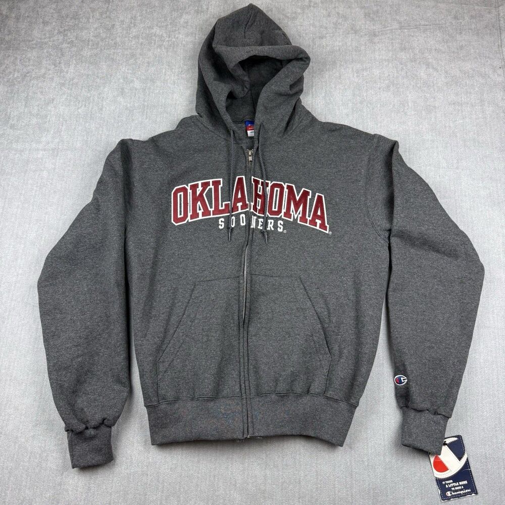 Columbia University Of Oklahoma Sooners Hoodie Men’s Small Gray Full Zip OU New